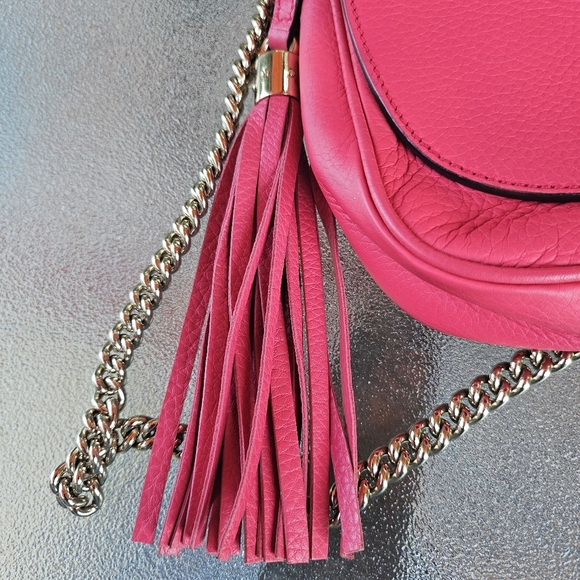 Gucci Soho Chain Crossbody Bag in Rare Hot Pink Leather - Picture 8 of 10